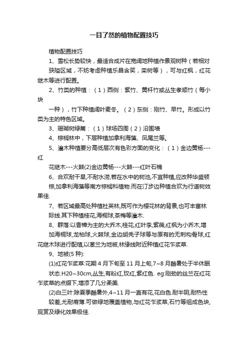 一目了然的植物配置技巧