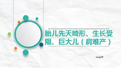 胎儿先天畸形、生长受限、巨大儿肩难产PPT课件