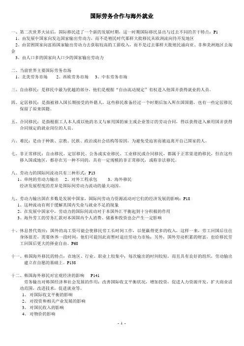 国际劳务合作与海外就业