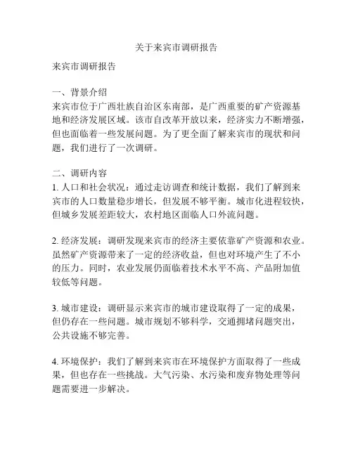 关于来宾市调研报告