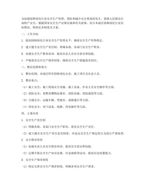 绿化工安全管理制度及方案