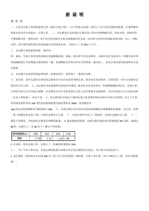 山东省安装定额-、九.