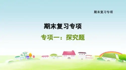 新浙教版七年级科学上册 期末复习专项 专项一：探究题