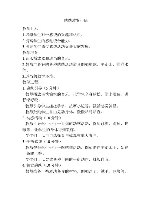 感统教案小班