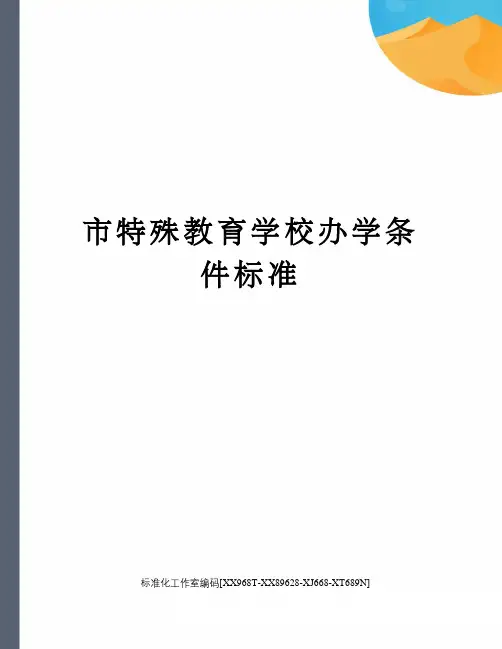 市特殊教育学校办学条件标准