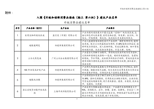 升级和创新消费品指南轻工第六批