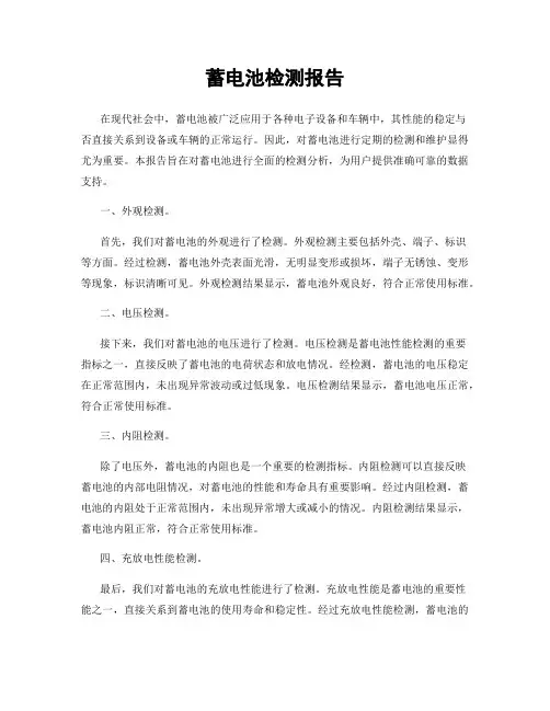 蓄电池检测报告