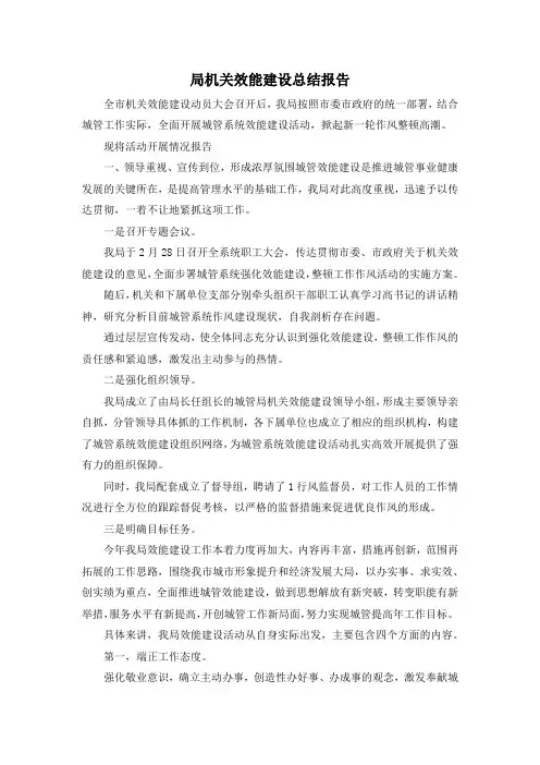最新-局机关效能建设总结报告 精品
