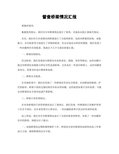 督查桥梁情况汇报