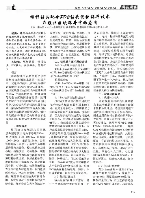 螺杆钻具配合PDC钻头优快钻井技术在埕北区块深井中的应用