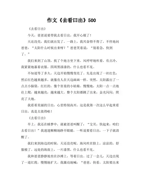 作文《去看曰出》500
