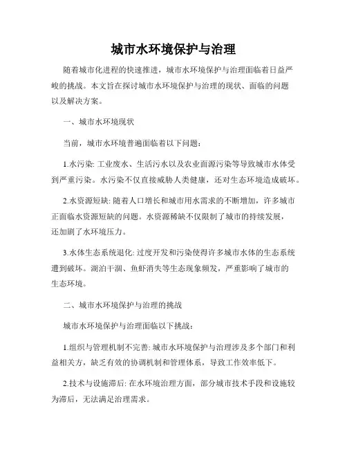 城市水环境保护与治理