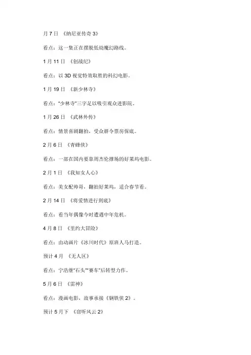 2011年 最新电影