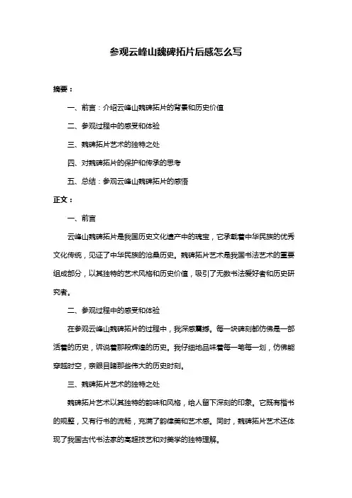 参观云峰山魏碑拓片后感怎么写