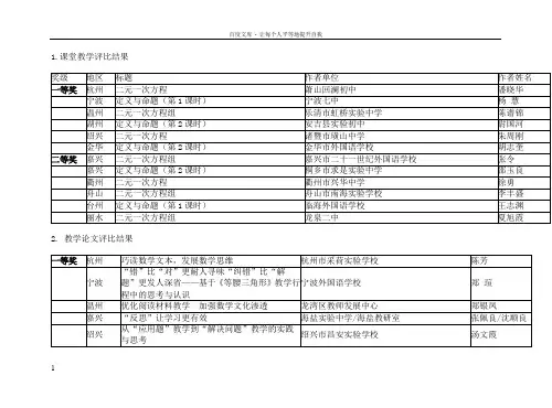 1课堂教学评比结果