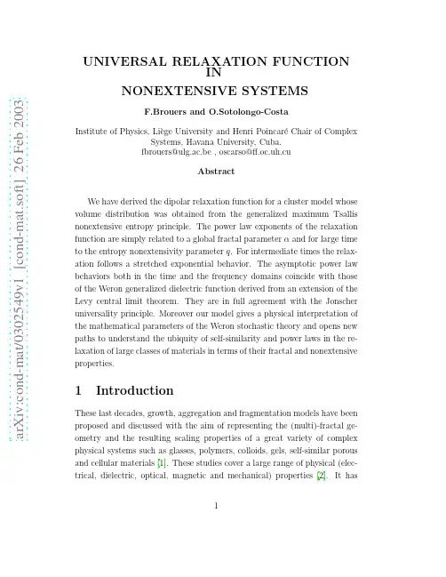 Universal relaxation function in nonextensive systems