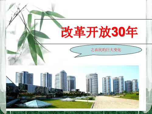 改革开放30年农民生活的变化