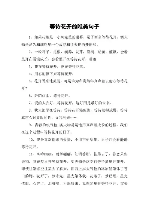 等待花开的唯美句子
