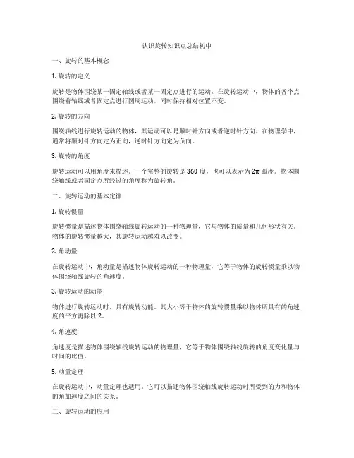 认识旋转知识点总结初中