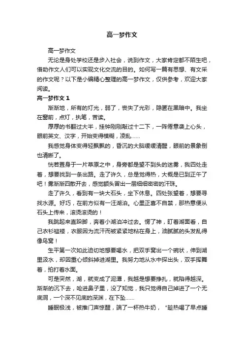 高一梦作文