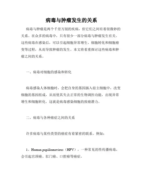 病毒与肿瘤发生的关系