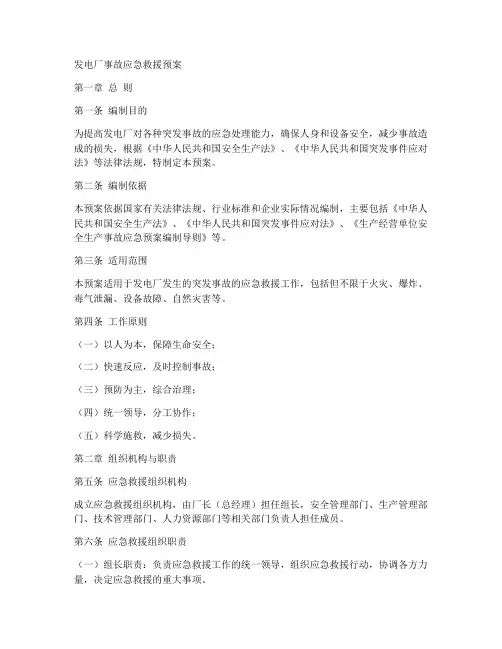 发电厂事故应急救援预案