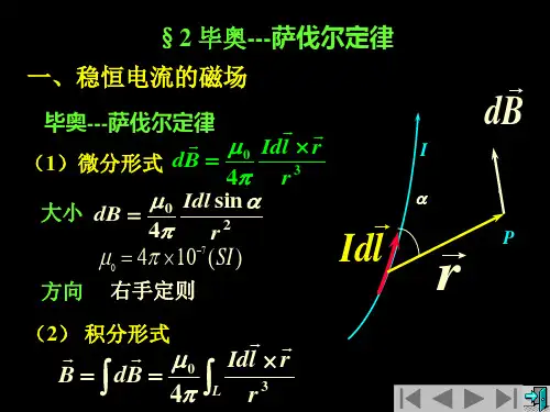 普通物理学课件：9稳恒磁场(毕沙定律)