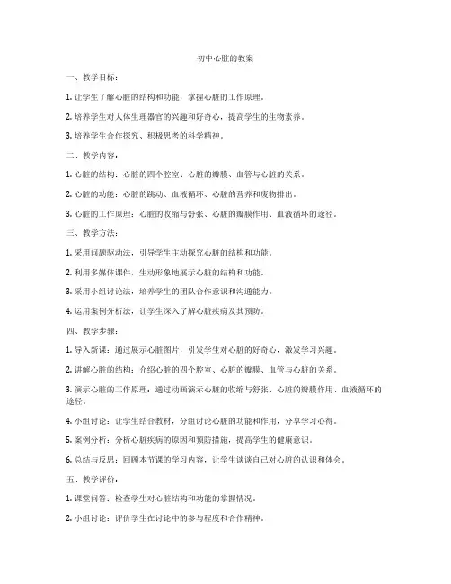 初中心脏的教案