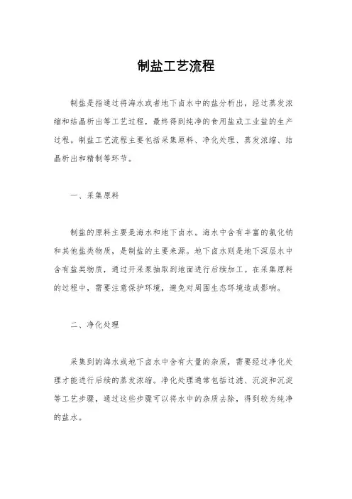 制盐工艺流程