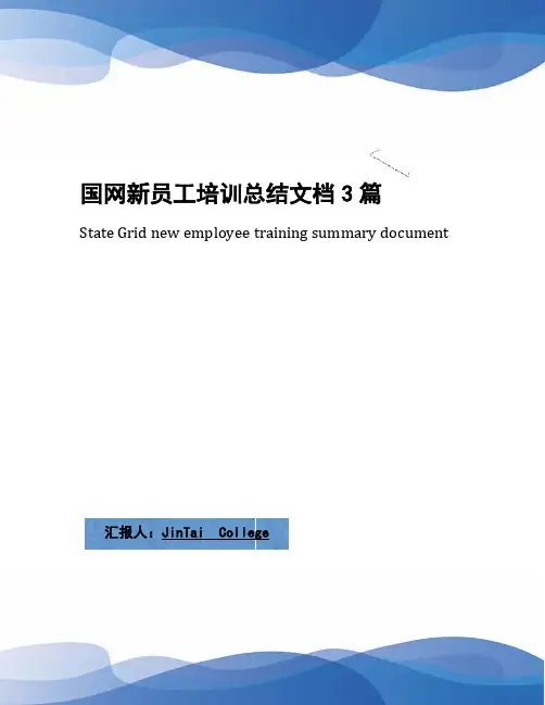 国网新员工培训总结文档3篇