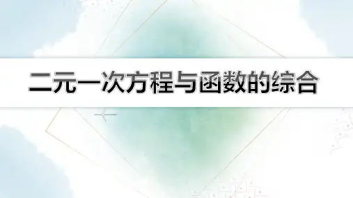  【初中数学知识点解析】  二元一次方程与函数的综合