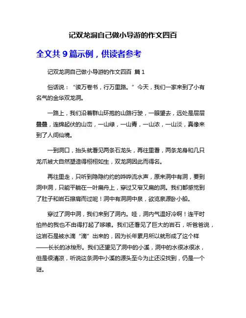 记双龙洞自己做小导游的作文四百