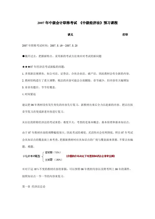2007年中级会计职称考试