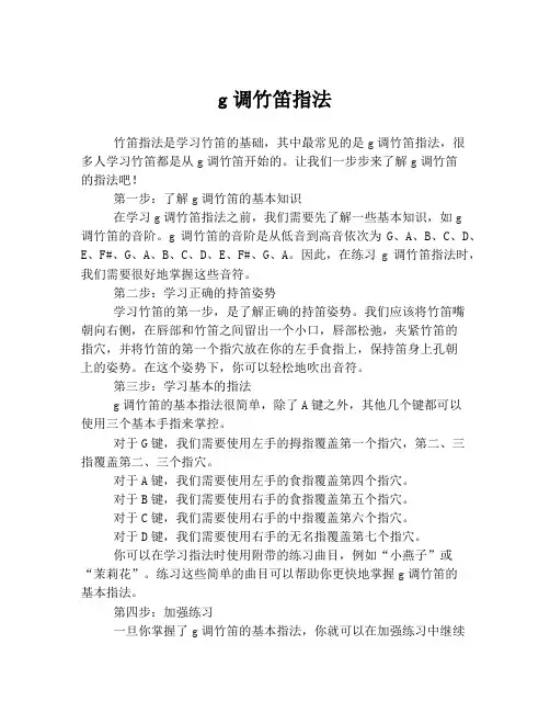 g调竹笛指法
