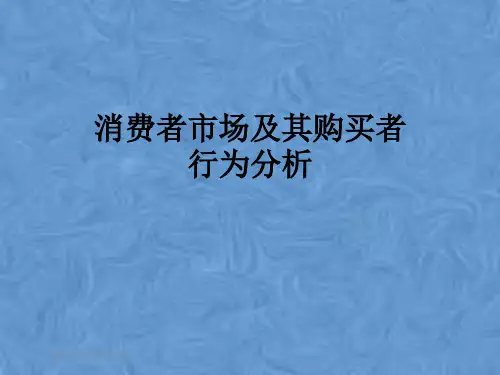 消费者市场及其购买者行为分析