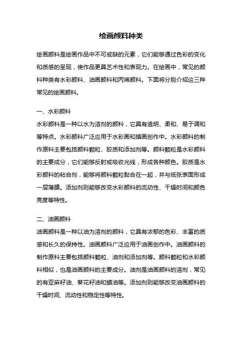 绘画颜料种类