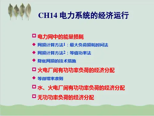 电力系统的经济运行PPT课件(25页)