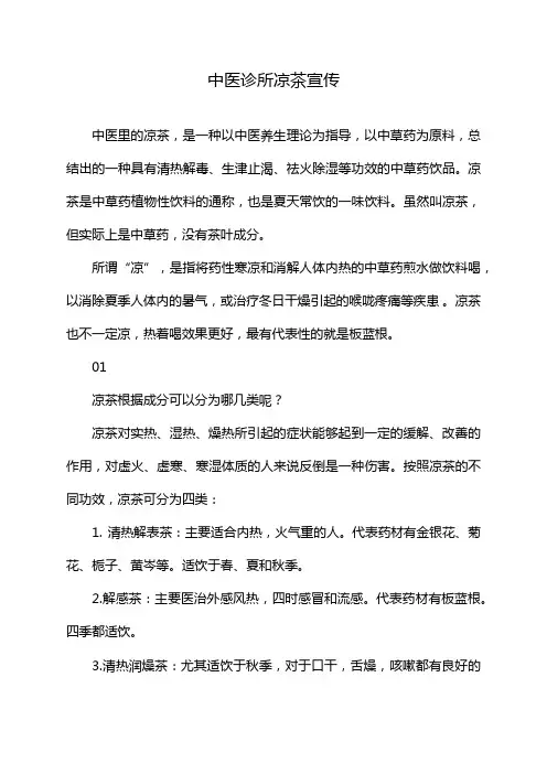 中医诊所凉茶宣传