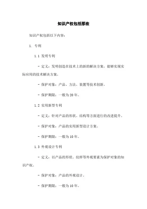 知识产权包括那些