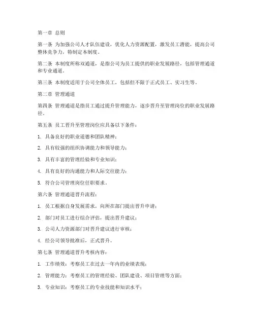 公司双通道管理制度