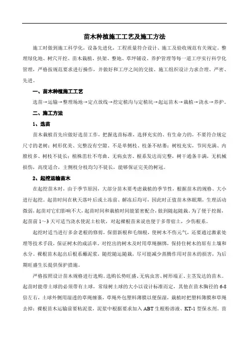 苗木种植施工工艺及施工方法