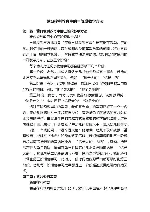 蒙台梭利教育中的三阶段教学方法