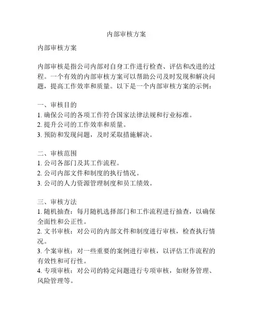 内部审核方案