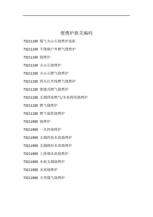 便携炉报关编码