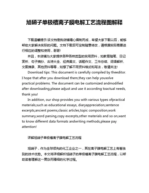 旭硝子单极槽离子膜电解工艺流程图解释