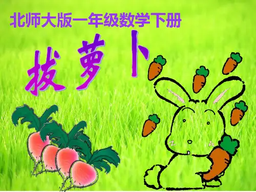 北师大版数学一年级下册《拔萝卜》PPT课件