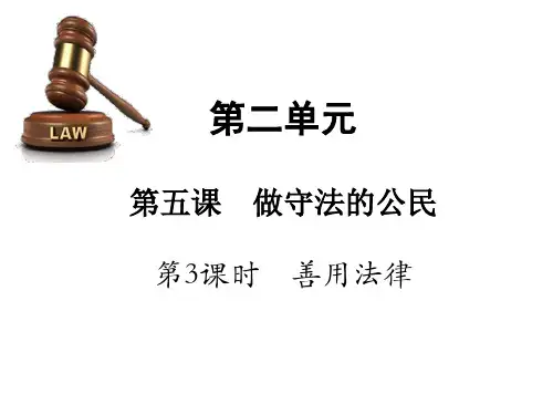 人教部编版八年级上册道德与法治课件：5.3 善用法律(共12张PPT)