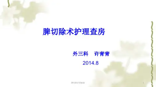 脾切除护理查房ppt课件