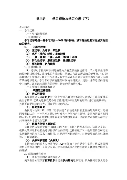 第三讲  学习心理(下)