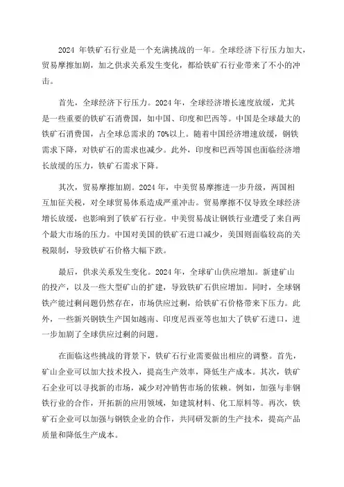 2024年铁矿石行业深度分析报告